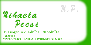 mihaela pecsi business card